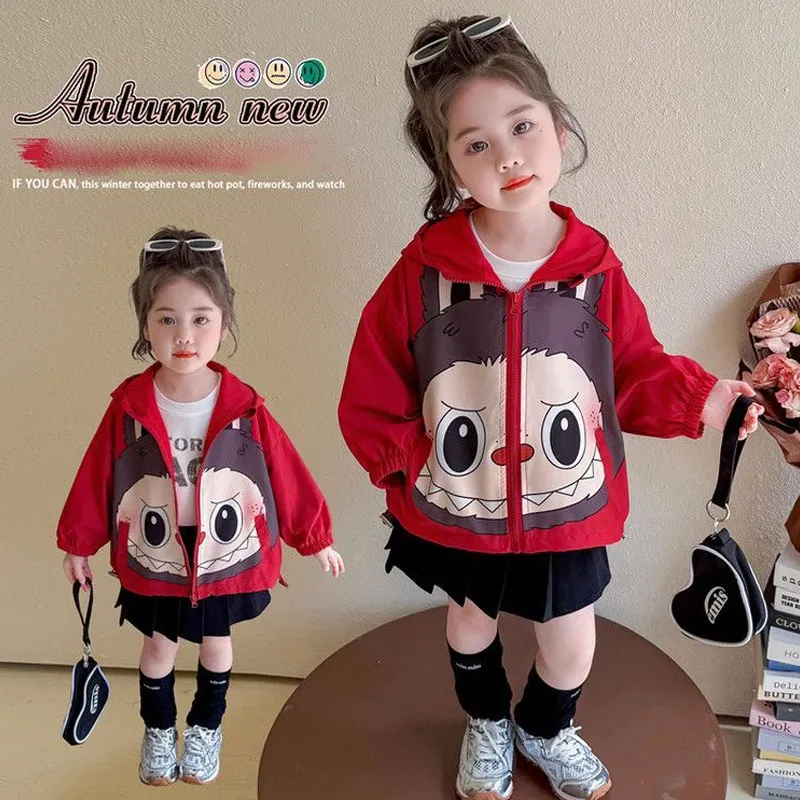 【90-140cm】好感度アップ 可愛い カジュアル カートゥーン フード付き アウター