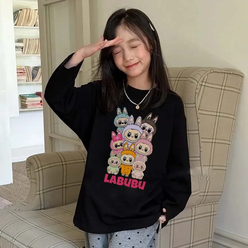 【90-160cm】好感度100％  人気爆発中 キャラクター 可愛い 女の子 長袖 Ｔシャツ