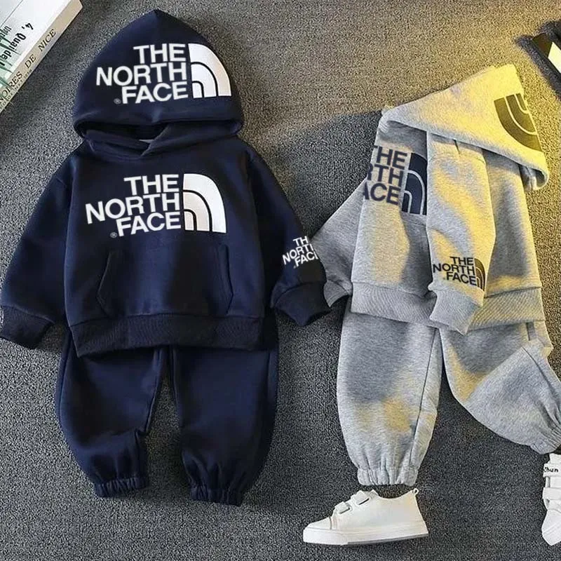 【90-160cm】二点セット よく売れる カジュアル フード付き パーカー＋カジュアルパンツ セット