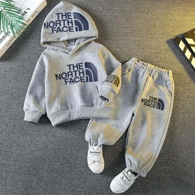 【90-160cm】二点セット よく売れる カジュアル フード付き パーカー＋カジュアルパンツ セット