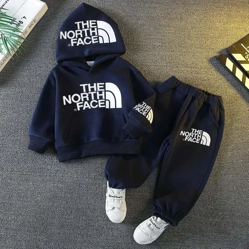 【90-160cm】二点セット よく売れる カジュアル フード付き パーカー＋カジュアルパンツ セット