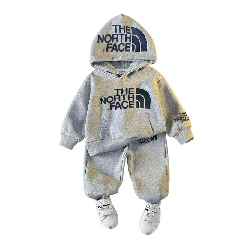 【90-160cm】二点セット よく売れる カジュアル フード付き パーカー＋カジュアルパンツ セット