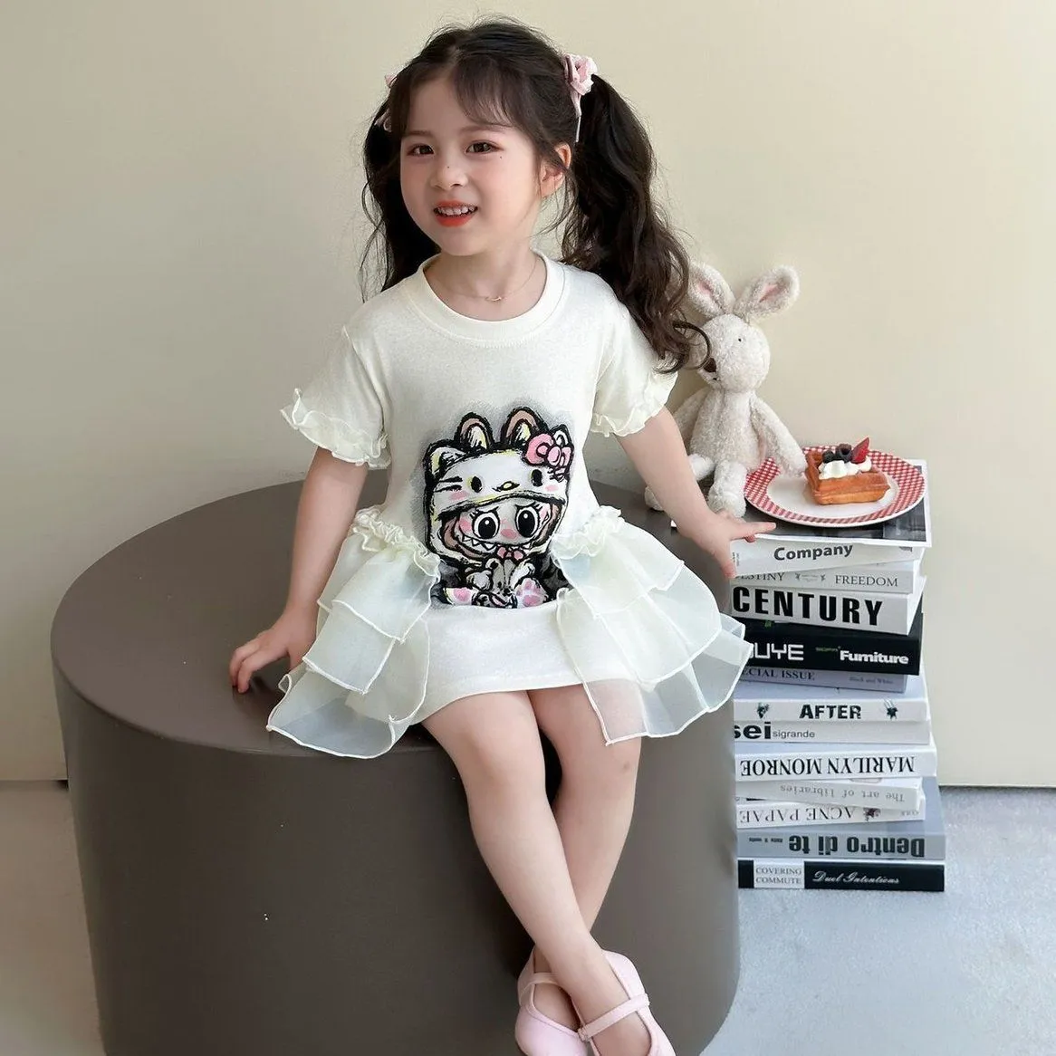 【100-170cm】好感度100％  ガーリー ふんわりシルエット 女の子 ワンピース