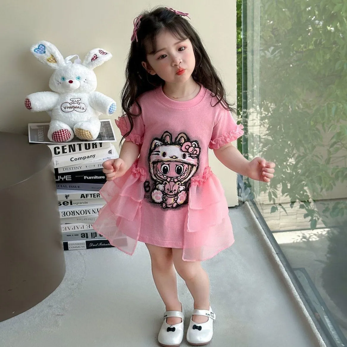 【100-170cm】好感度100％  ガーリー ふんわりシルエット 女の子 ワンピース