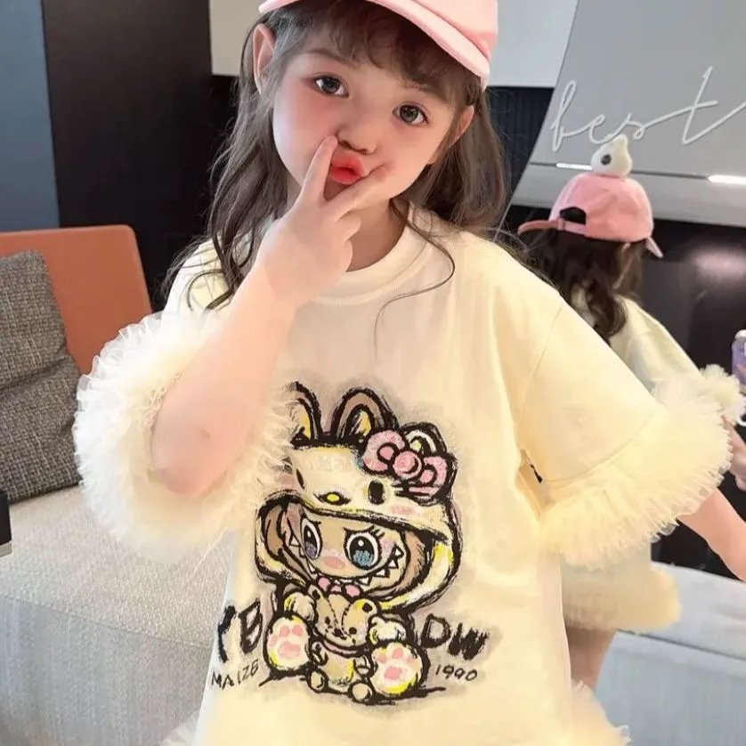 【80-150cm】人気上昇中  おしゃれ キュート チュール付き フェミニン 女の子 ワンピース