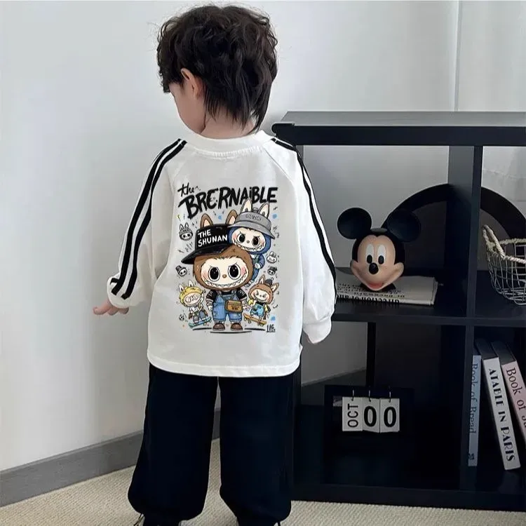 【100-160cm】ママたちに大好評 トレンド  キャラクター クール 着やすい 長袖 Ｔシャツ