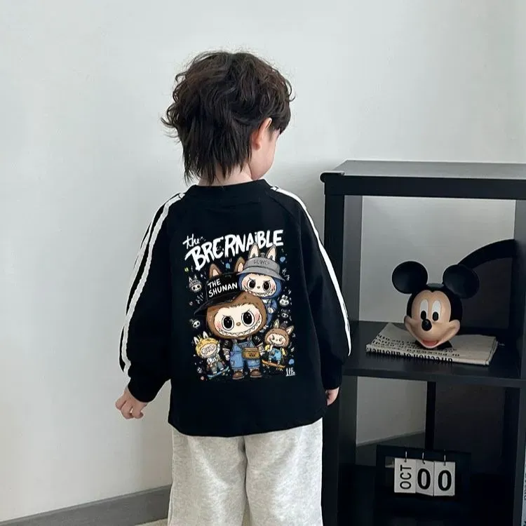 【100-160cm】ママたちに大好評 トレンド  キャラクター クール 着やすい 長袖 Ｔシャツ