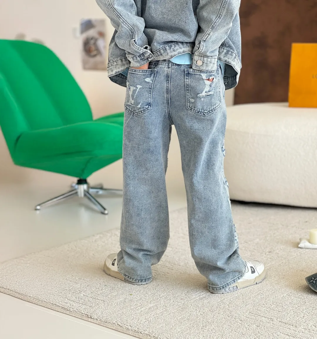 【100-165cm】話題沸騰中 大活躍 高品質 カジュアル トレンド 動きやすさ抜群 デニム パンツ