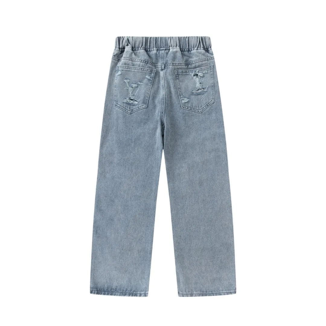 【100-165cm】話題沸騰中 大活躍 高品質 カジュアル トレンド 動きやすさ抜群 デニム パンツ