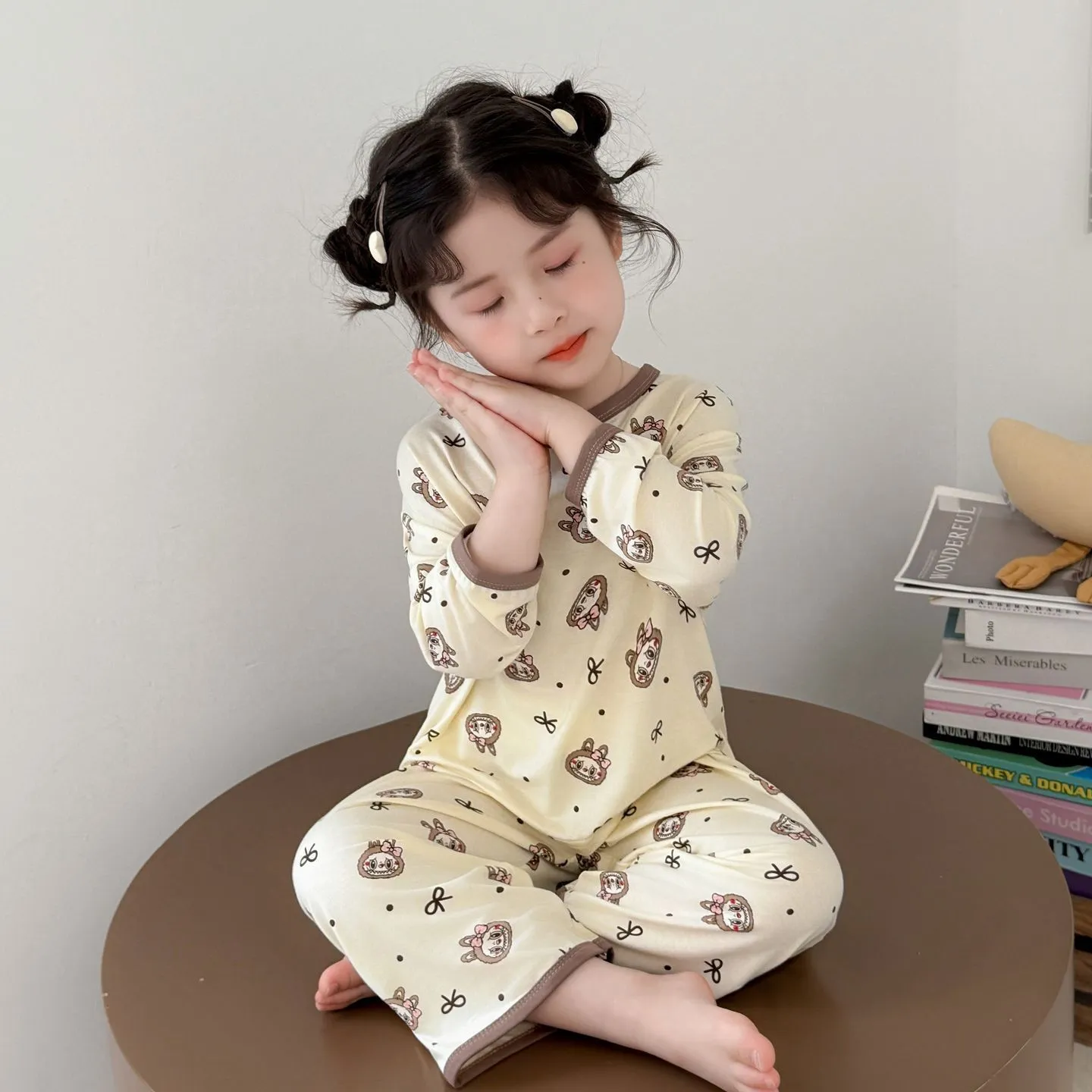 【90-150cm】人気爆発中 パジャマ 女の子 長袖 トップス+長ズボン ルームウェア