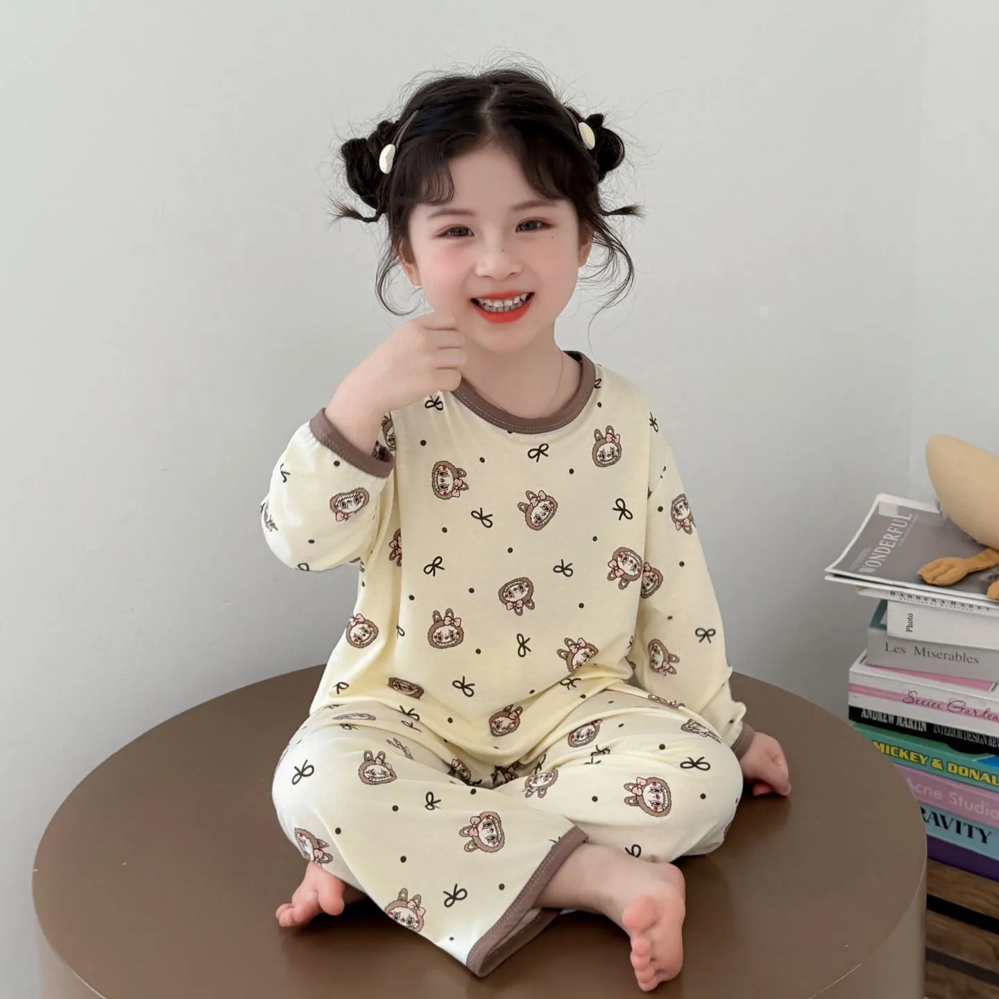 【90-150cm】人気爆発中 パジャマ 女の子 長袖 トップス+長ズボン ルームウェア