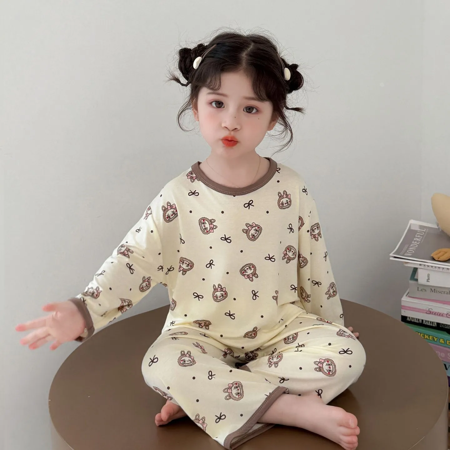 【90-150cm】人気爆発中 パジャマ 女の子 長袖 トップス+長ズボン ルームウェア