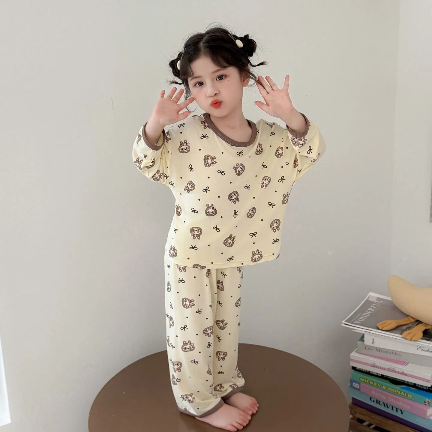 【90-150cm】人気爆発中 パジャマ 女の子 長袖 トップス+長ズボン ルームウェア