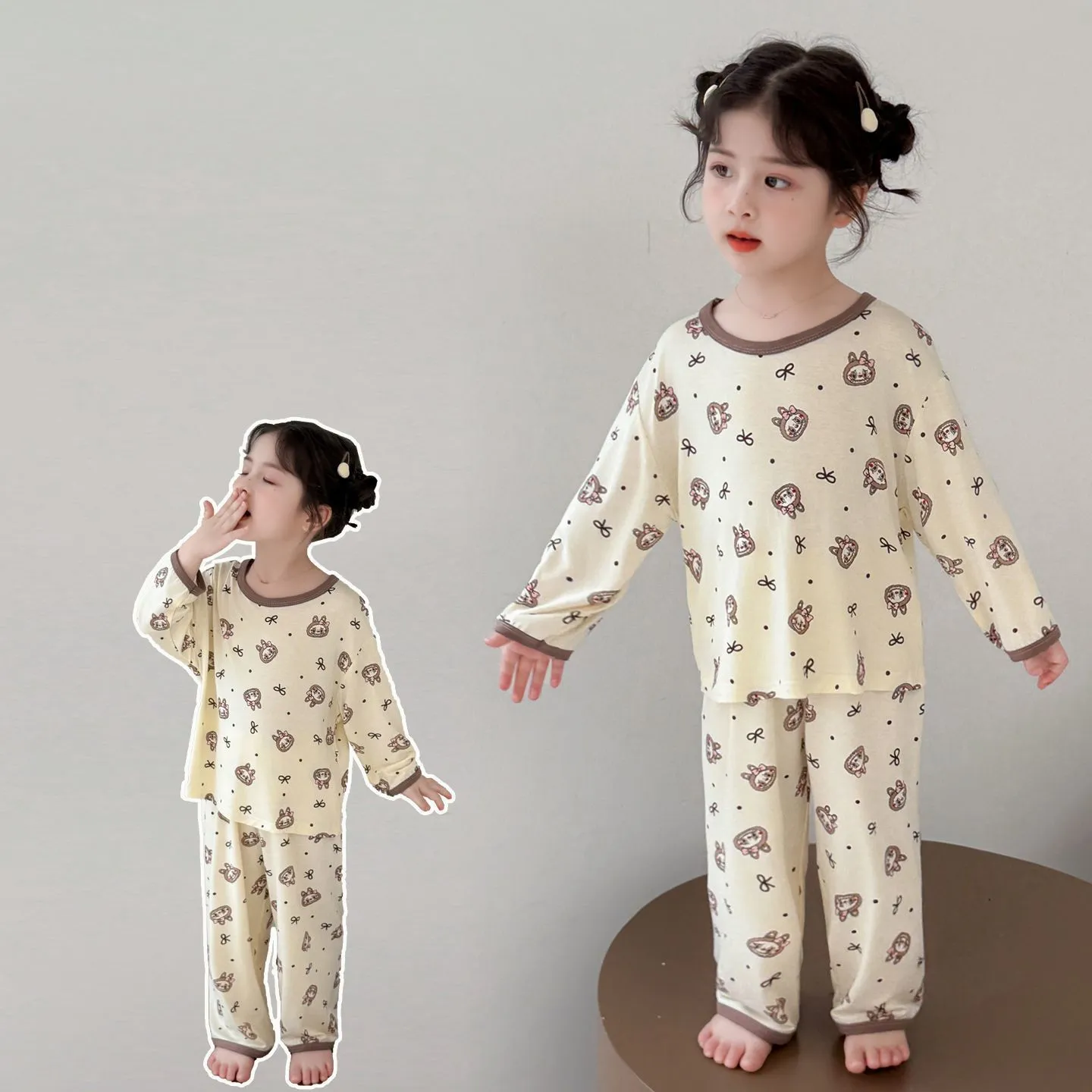 【90-150cm】人気爆発中 パジャマ 女の子 長袖 トップス+長ズボン ルームウェア