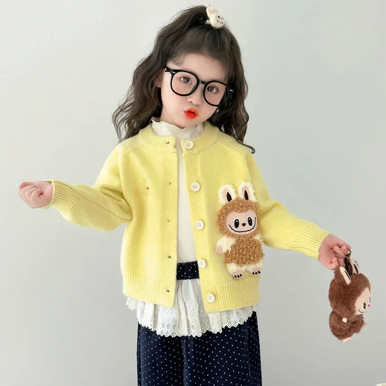 【90-140cm】今季大注目 可愛い カートゥーン おしゃれ 定番 ニット カーディガン
