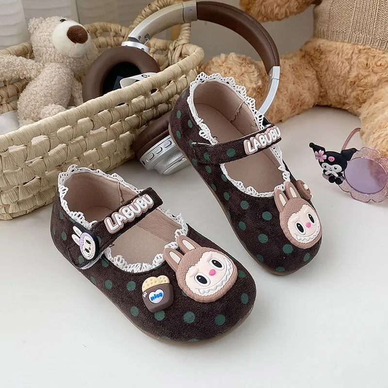 大人気 履きやすい 女の子 ドット柄 子供靴 可愛い フラットシューズ