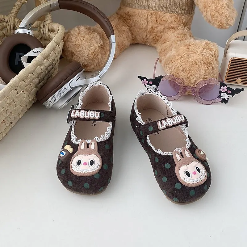 大人気 履きやすい 女の子 ドット柄 子供靴 可愛い フラットシューズ