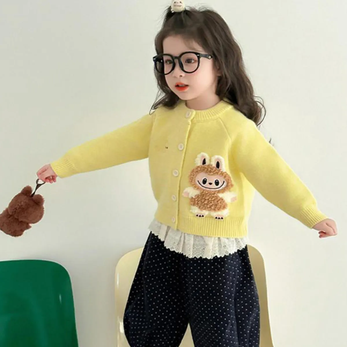 【90-140cm】今季大注目 可愛い カートゥーン おしゃれ 定番 ニット カーディガン