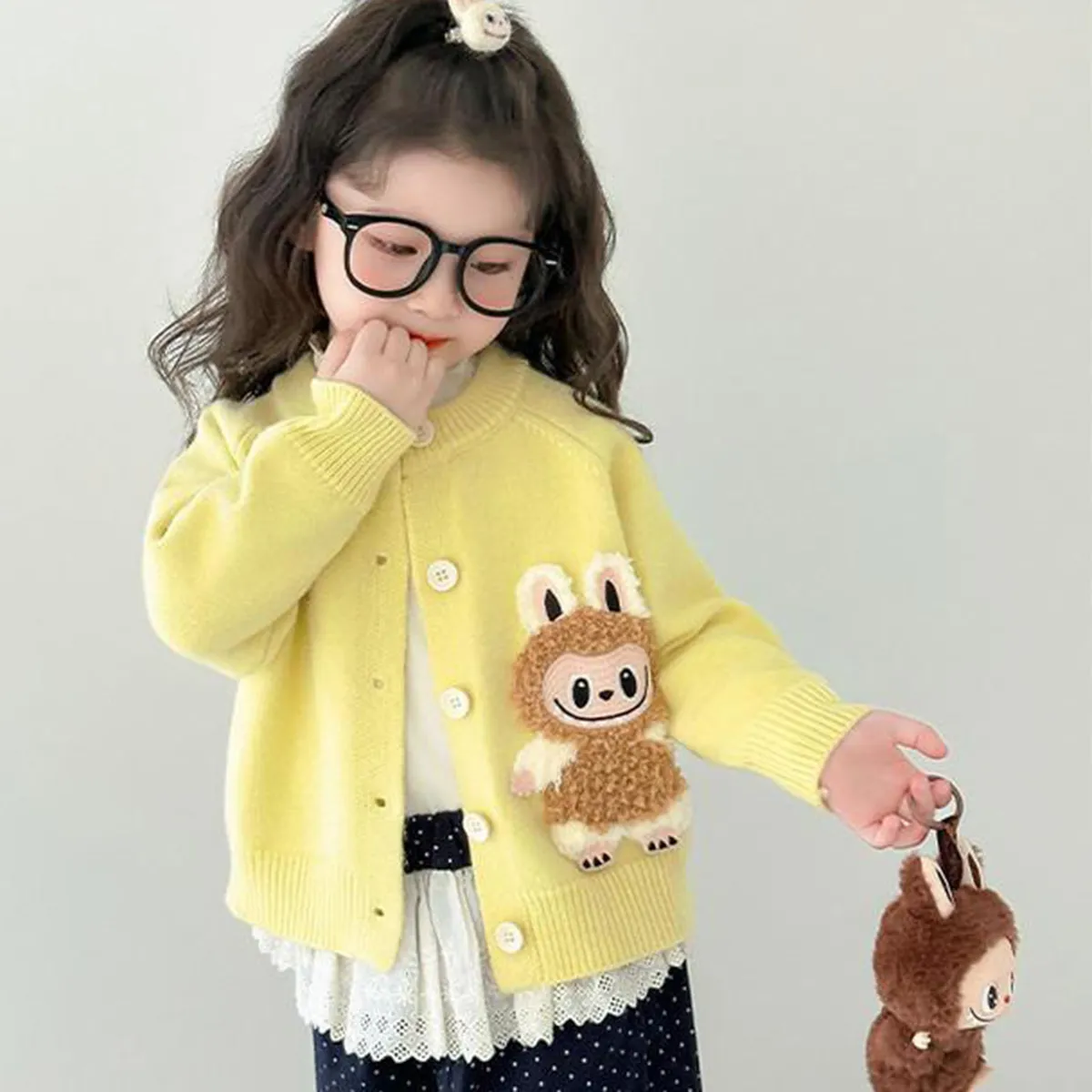 【90-140cm】今季大注目 可愛い カートゥーン おしゃれ 定番 ニット カーディガン