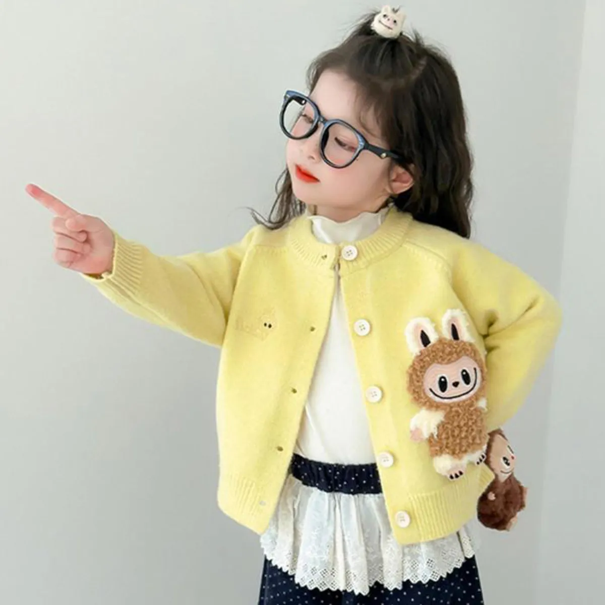 【90-140cm】今季大注目 可愛い カートゥーン おしゃれ 定番 ニット カーディガン