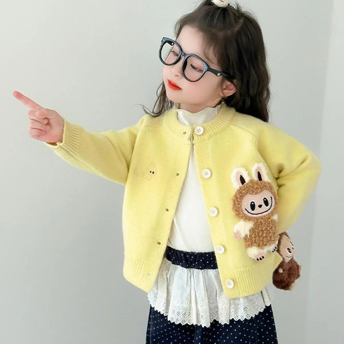 【90-140cm】今季大注目 可愛い カートゥーン おしゃれ 定番 ニット カーディガン