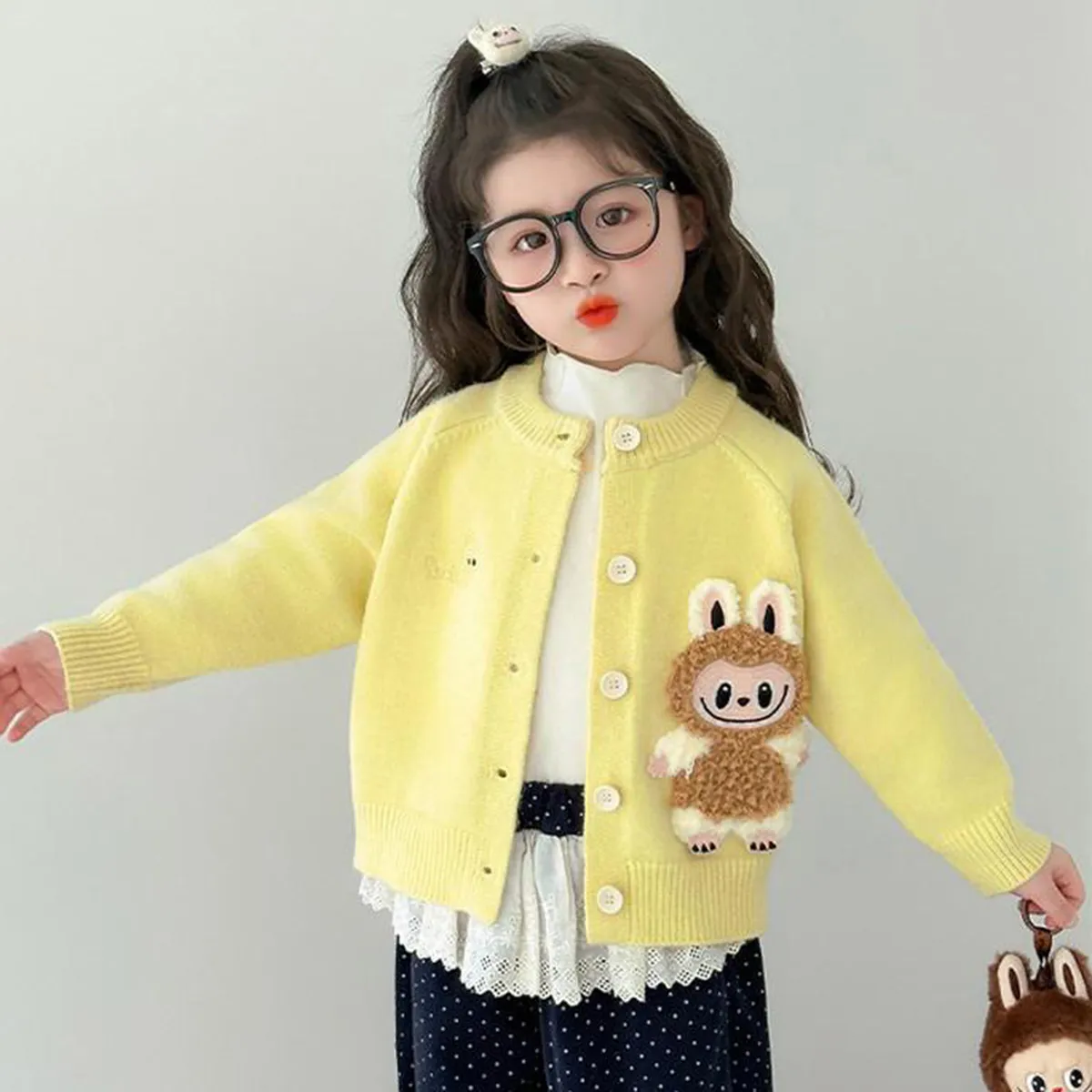 【90-140cm】今季大注目 可愛い カートゥーン おしゃれ 定番 ニット カーディガン