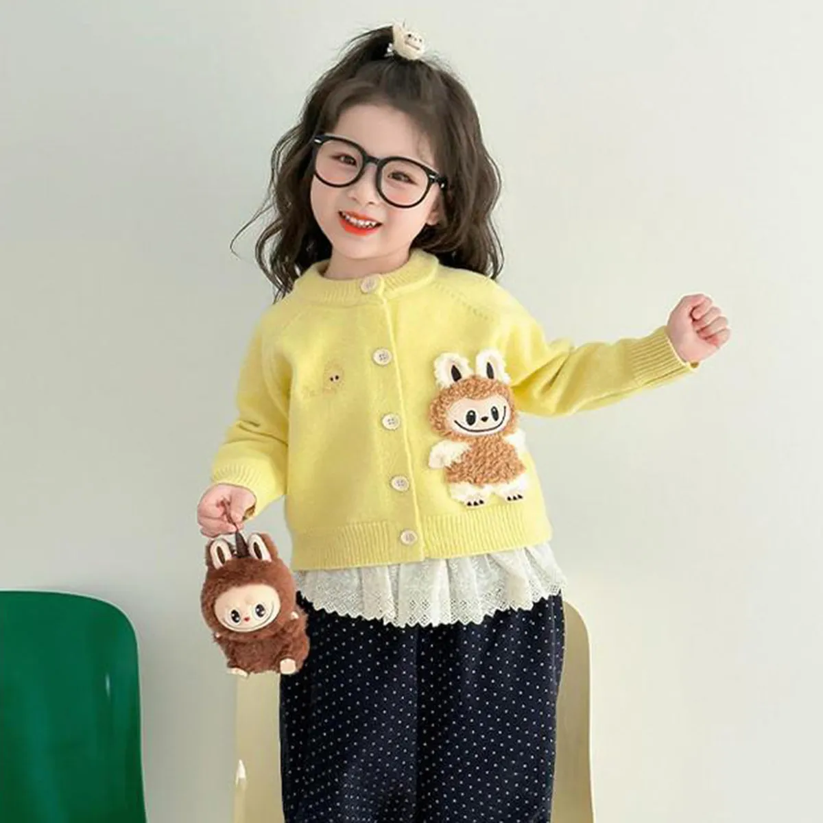 【90-140cm】今季大注目 可愛い カートゥーン おしゃれ 定番 ニット カーディガン