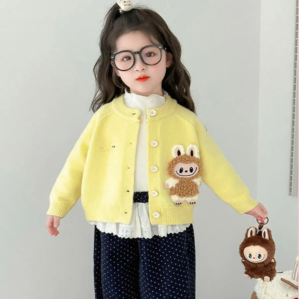 【90-140cm】今季大注目 可愛い カートゥーン おしゃれ 定番 ニット カーディガン