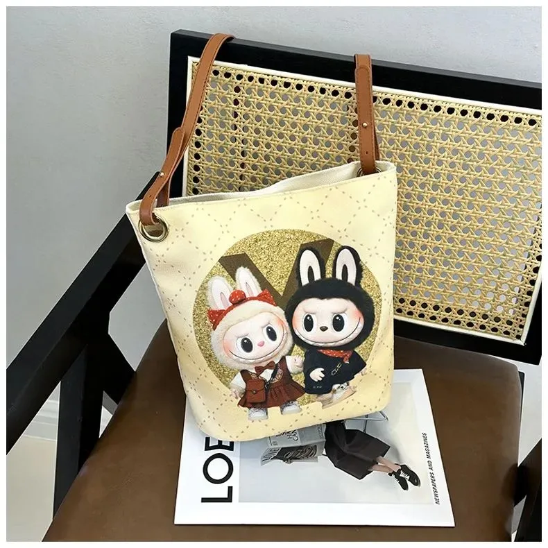 絶対欲しい！大容量 キャンバス 可愛い 斜め掛け  ショルダーバッグ