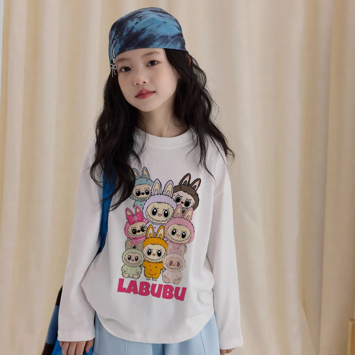 【90-160cm】好感度100％  人気爆発中 キャラクター 可愛い 女の子 長袖 Ｔシャツ