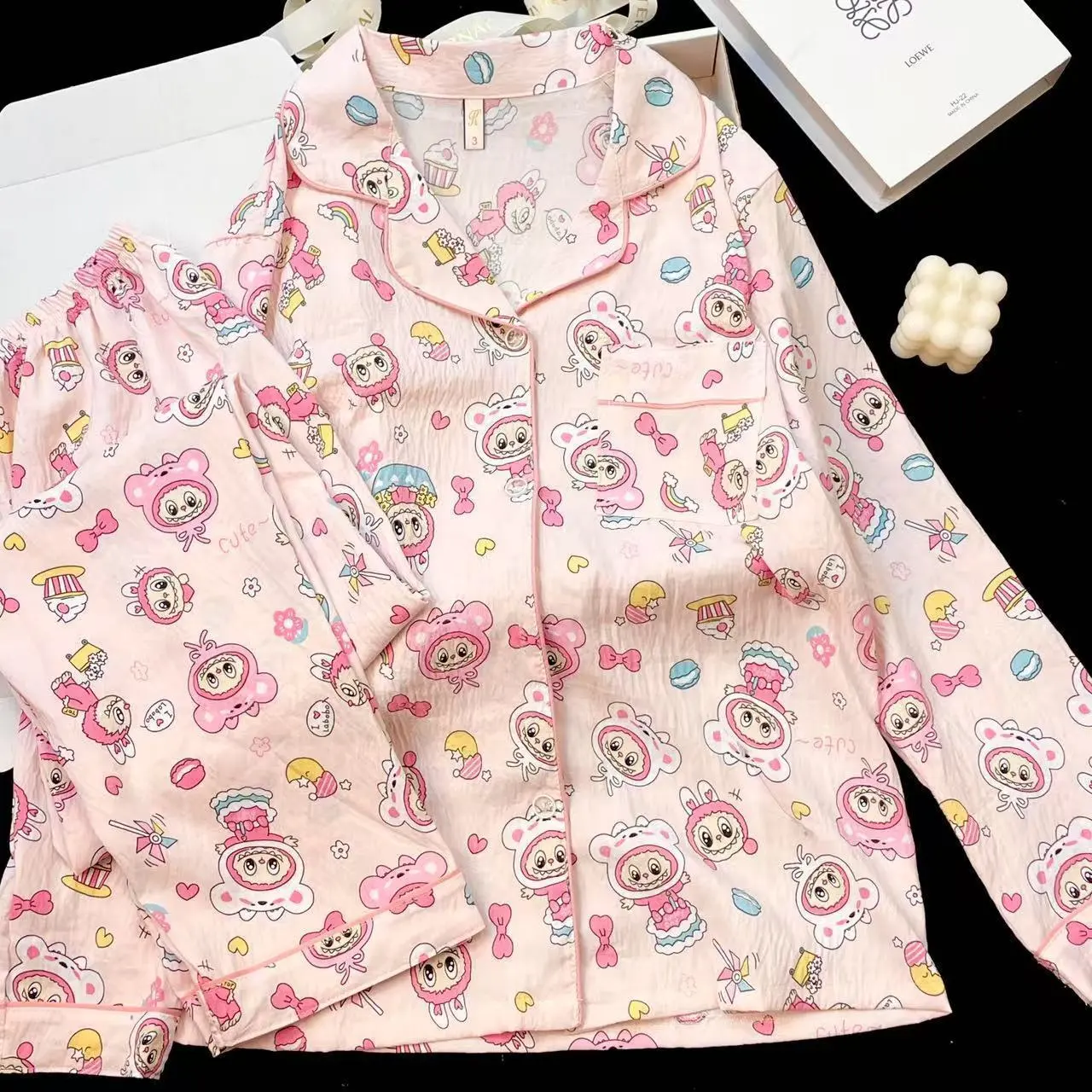 春秋新作 長袖 子供用 ルームウェア 上下セット 女の子用 パジャマ