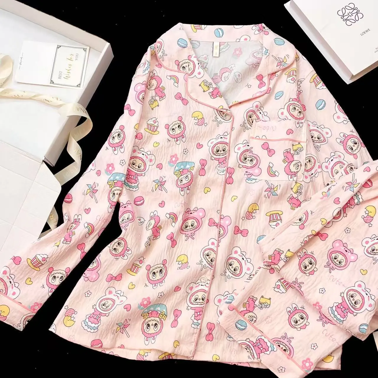春秋新作 長袖 子供用 ルームウェア 上下セット 女の子用 パジャマ