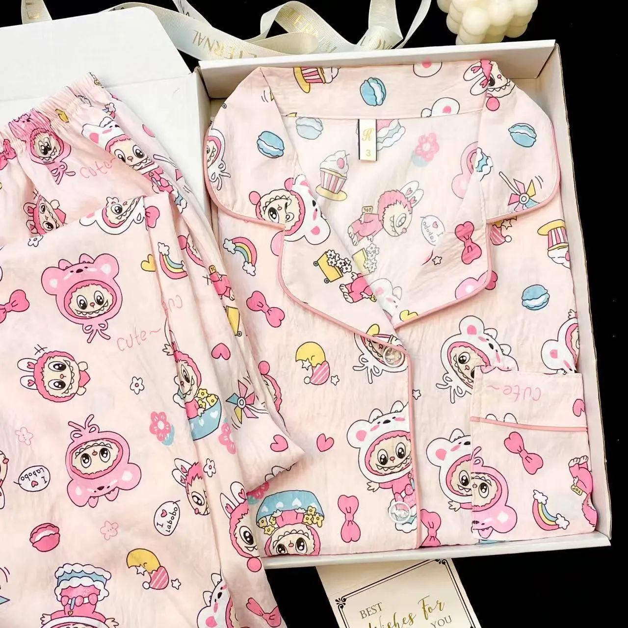 春秋新作 長袖 子供用 ルームウェア 上下セット 女の子用 パジャマ