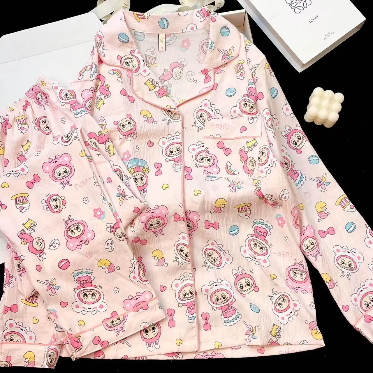 春秋新作 長袖 子供用 ルームウェア 上下セット 女の子用 パジャマ