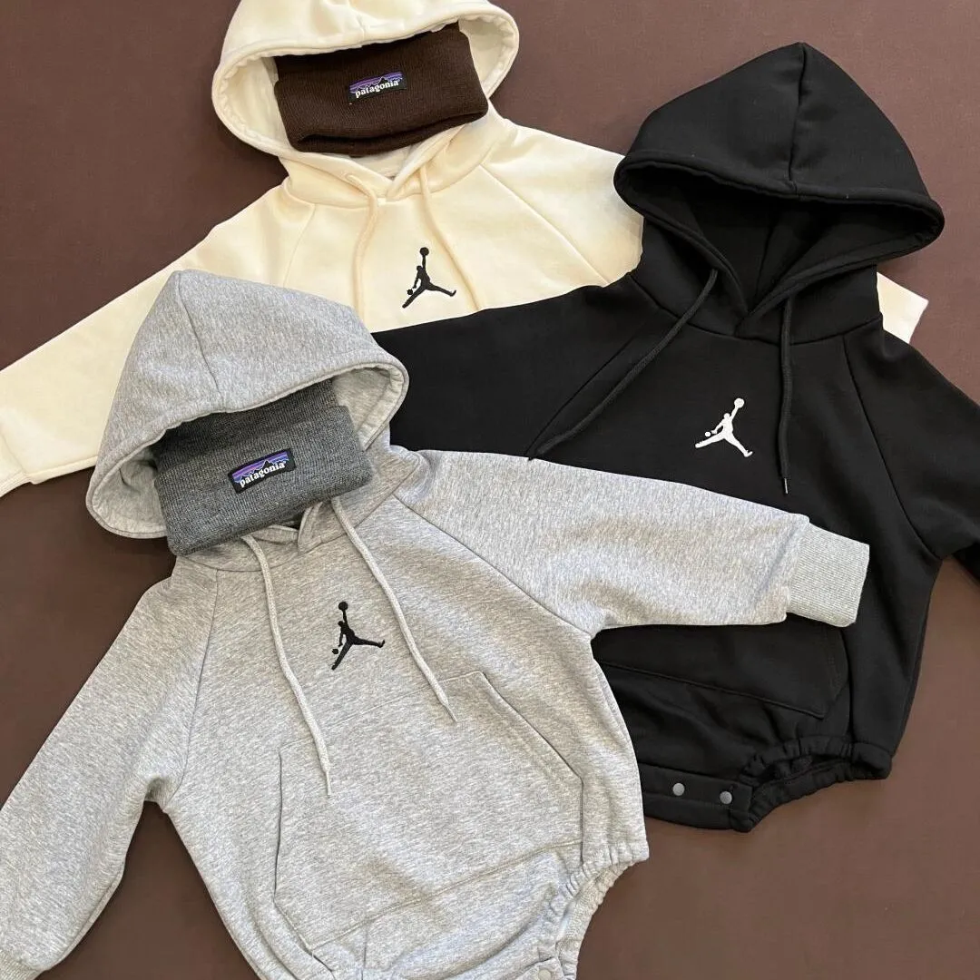 【66-90cm】ママたちに大好評 爆売れ中 カジュアル 着心地良い ベビー フード付き ロンパース/レギンス