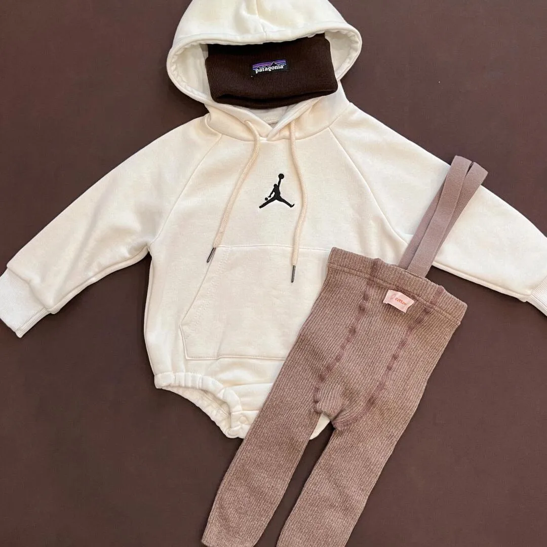 【66-90cm】ママたちに大好評 爆売れ中 カジュアル 着心地良い ベビー フード付き ロンパース/レギンス