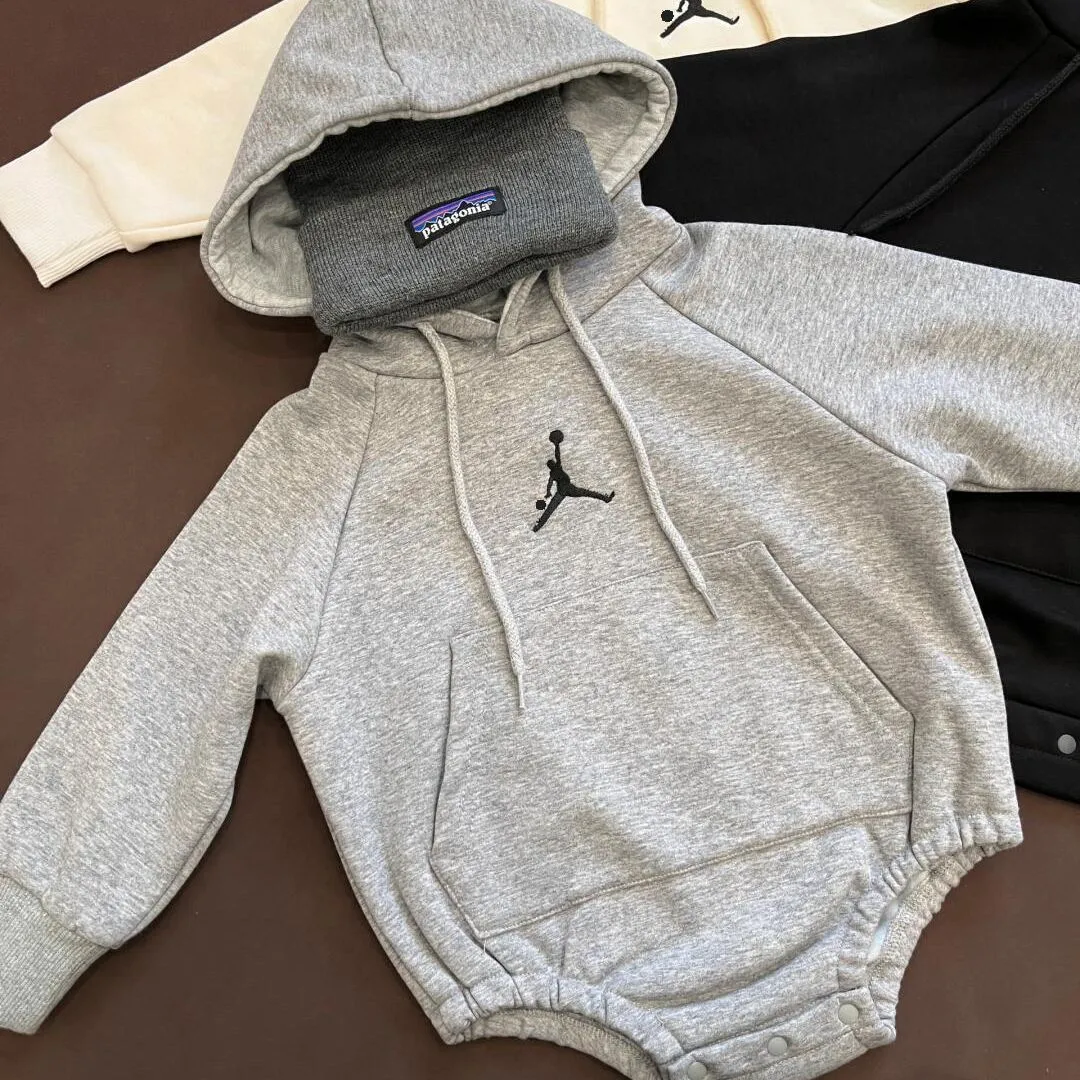 【66-90cm】ママたちに大好評 爆売れ中 カジュアル 着心地良い ベビー フード付き ロンパース/レギンス