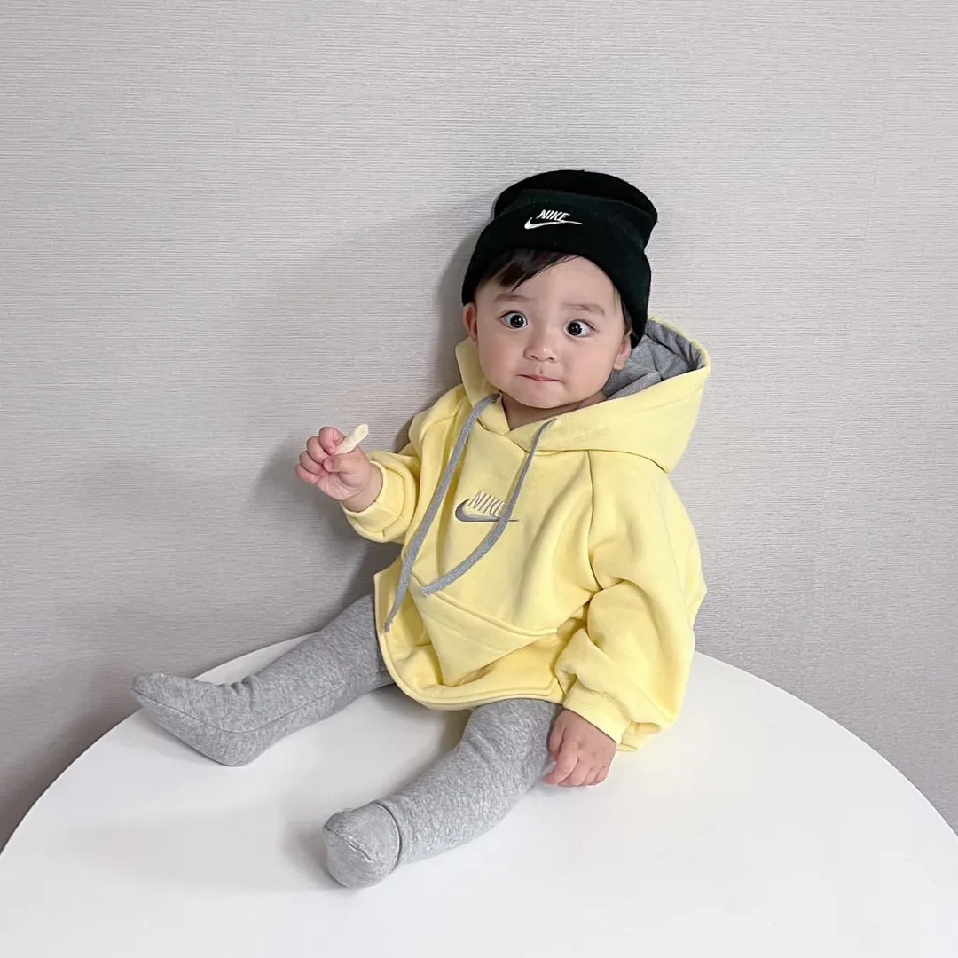 【66-90cm】高品質 履き心地いい やわらかな素材 4色選べる フード付き カジュアル ベビー ロンパース