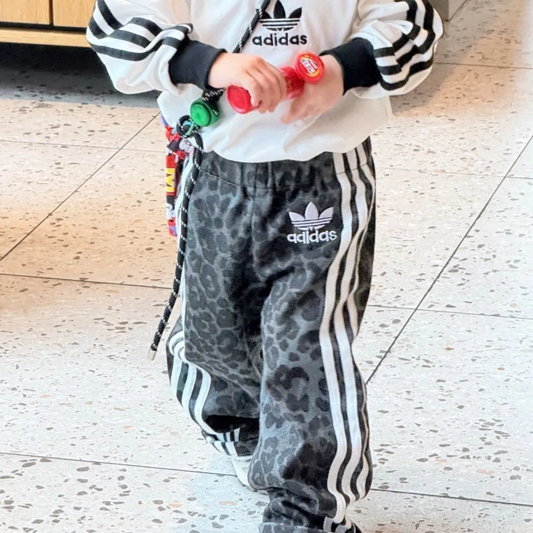 【80-130cm】トレンド感たっぷり 大注目 カジュアル ヒョウ柄 動きやすさ抜群 パンツ