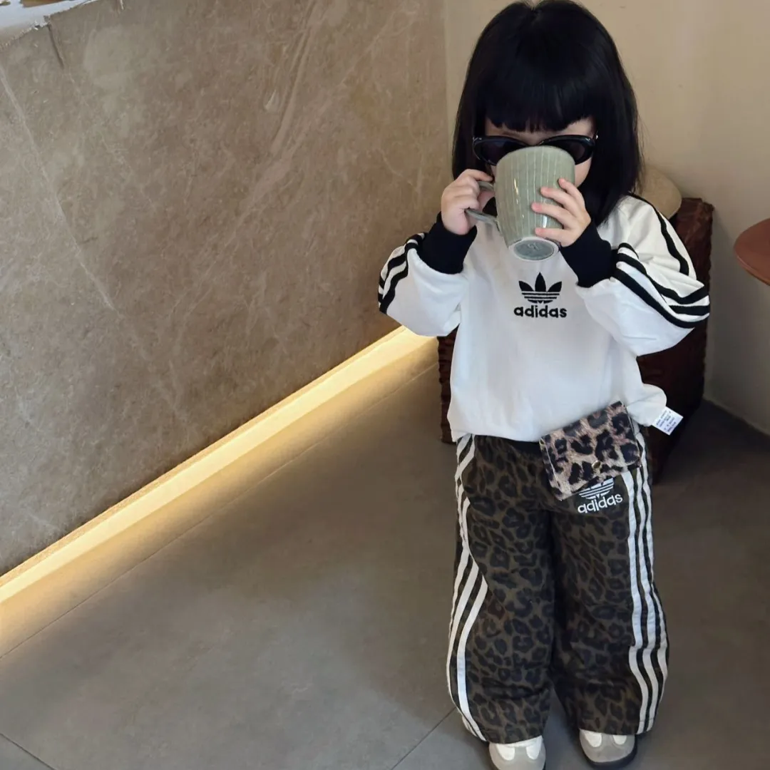 【80-130cm】トレンド感たっぷり 大注目 カジュアル ヒョウ柄 動きやすさ抜群 パンツ