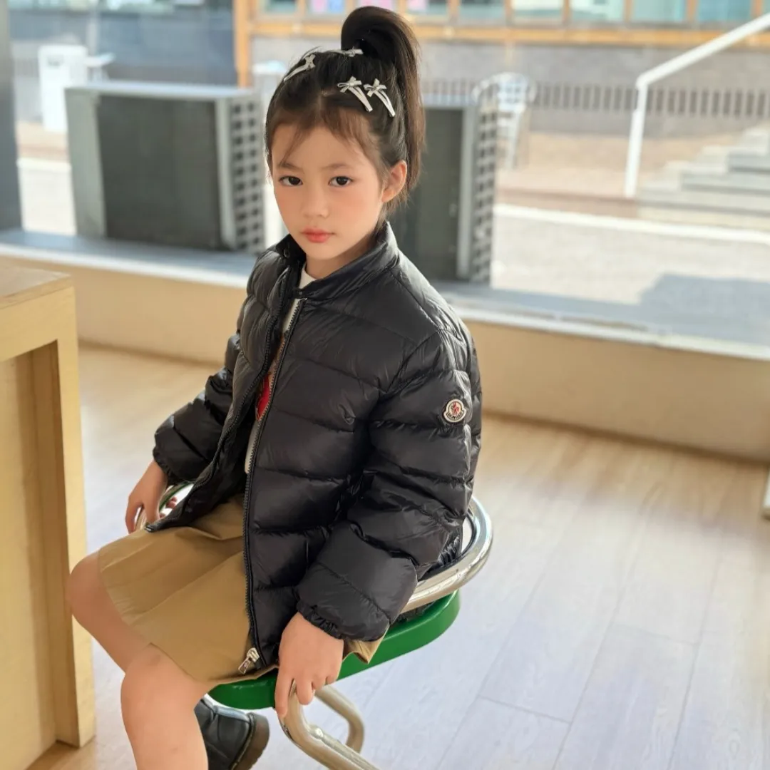 【110-160cm】トレンド感満載 保温性抜群 シンプル クール スタンドネック ダウンジャケット