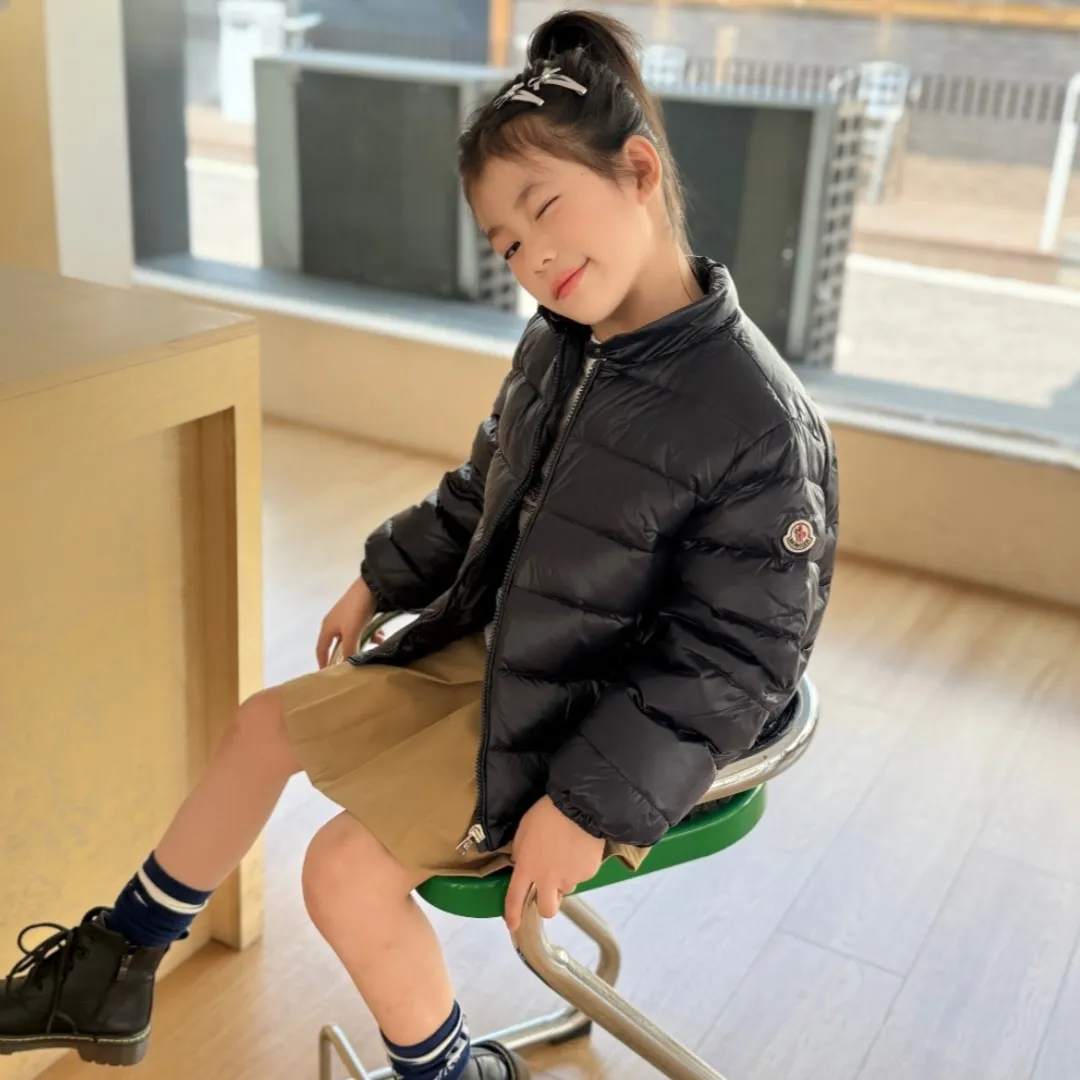 【110-160cm】トレンド感満載 保温性抜群 シンプル クール スタンドネック ダウンジャケット