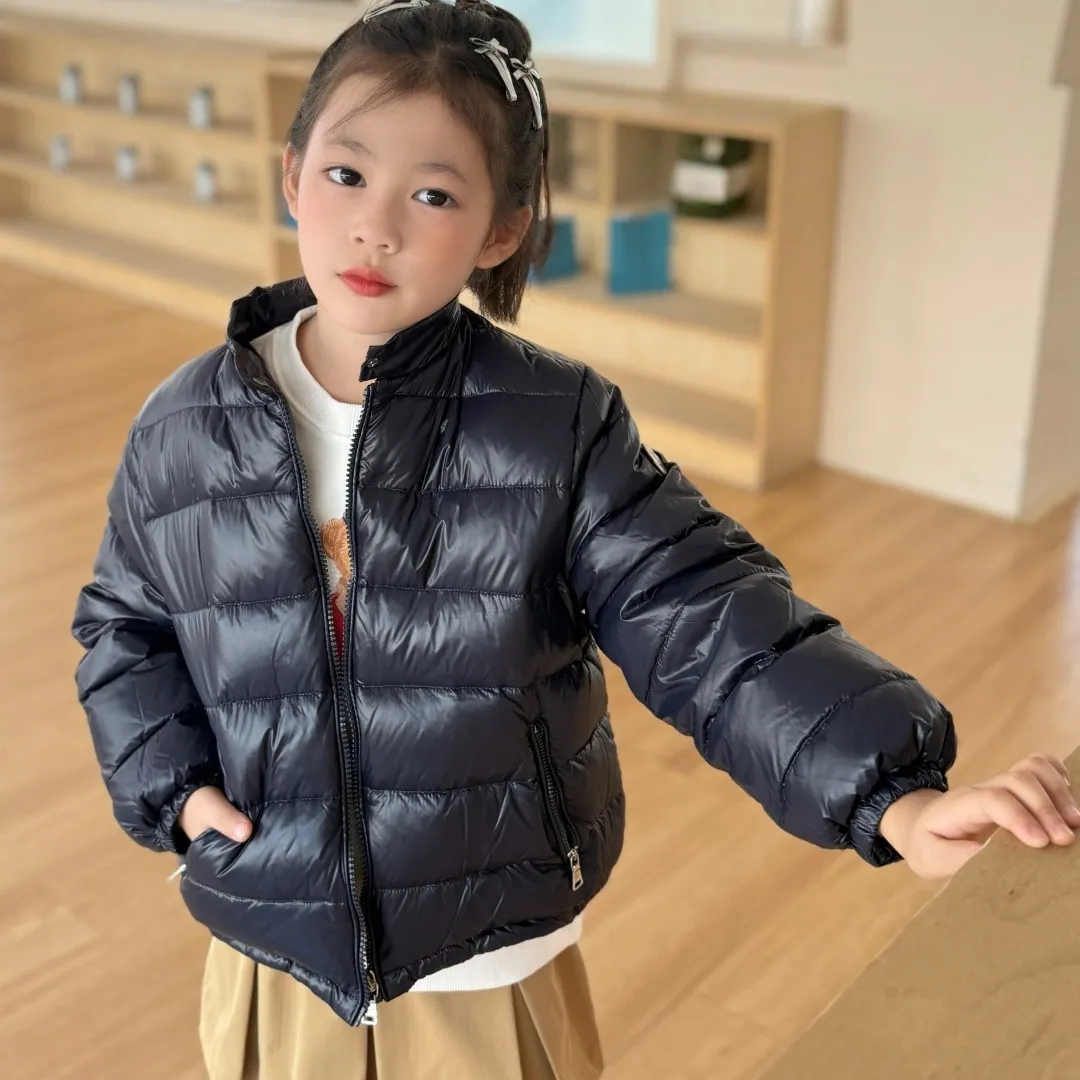 【110-160cm】トレンド感満載 保温性抜群 シンプル クール スタンドネック ダウンジャケット