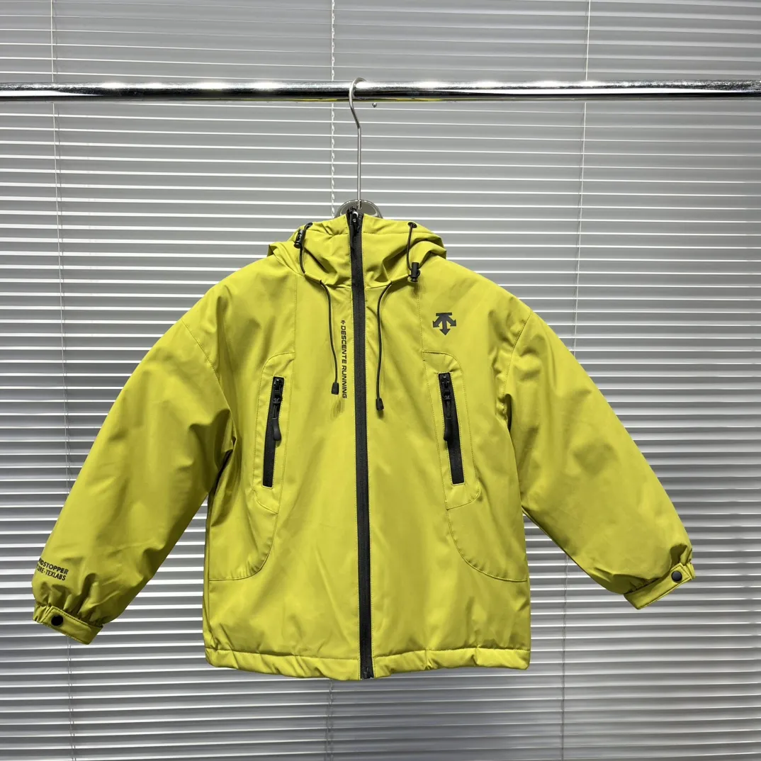 【120-170cm】注目度UP 動きやすい あったか保温 防風ジャケット フード付き ダウンジャケット