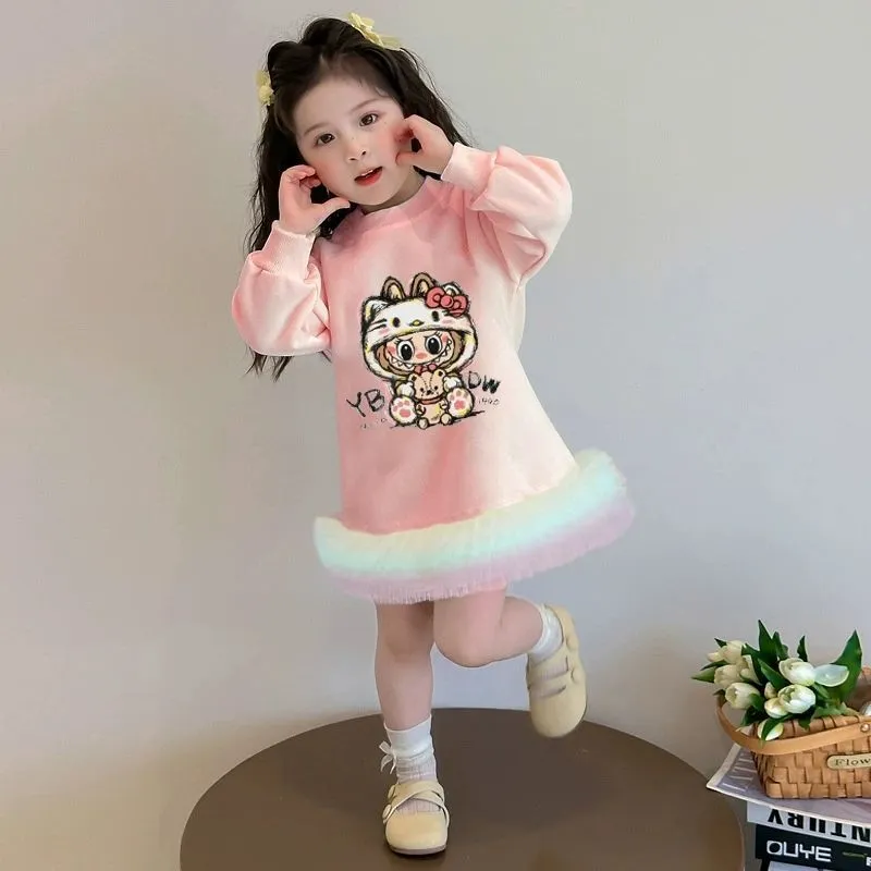 【100-140cm】よく売れる 可愛い トレンド 定番 ルーズ ワンピース