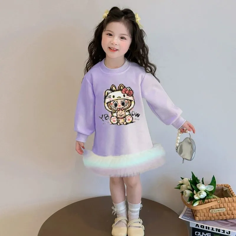 【100-140cm】よく売れる 可愛い トレンド 定番 ルーズ ワンピース