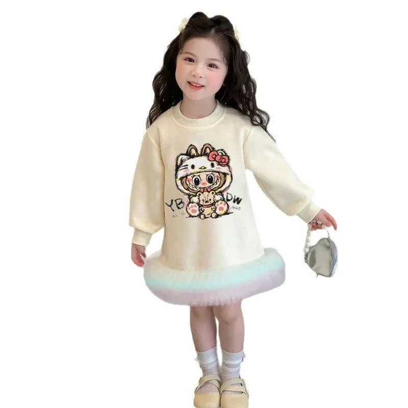 【100-140cm】よく売れる 可愛い トレンド 定番 ルーズ ワンピース