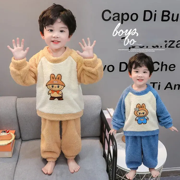 【90-140cm】絶対欲しい！可愛い あったか カートゥーン ルームウェア セット
