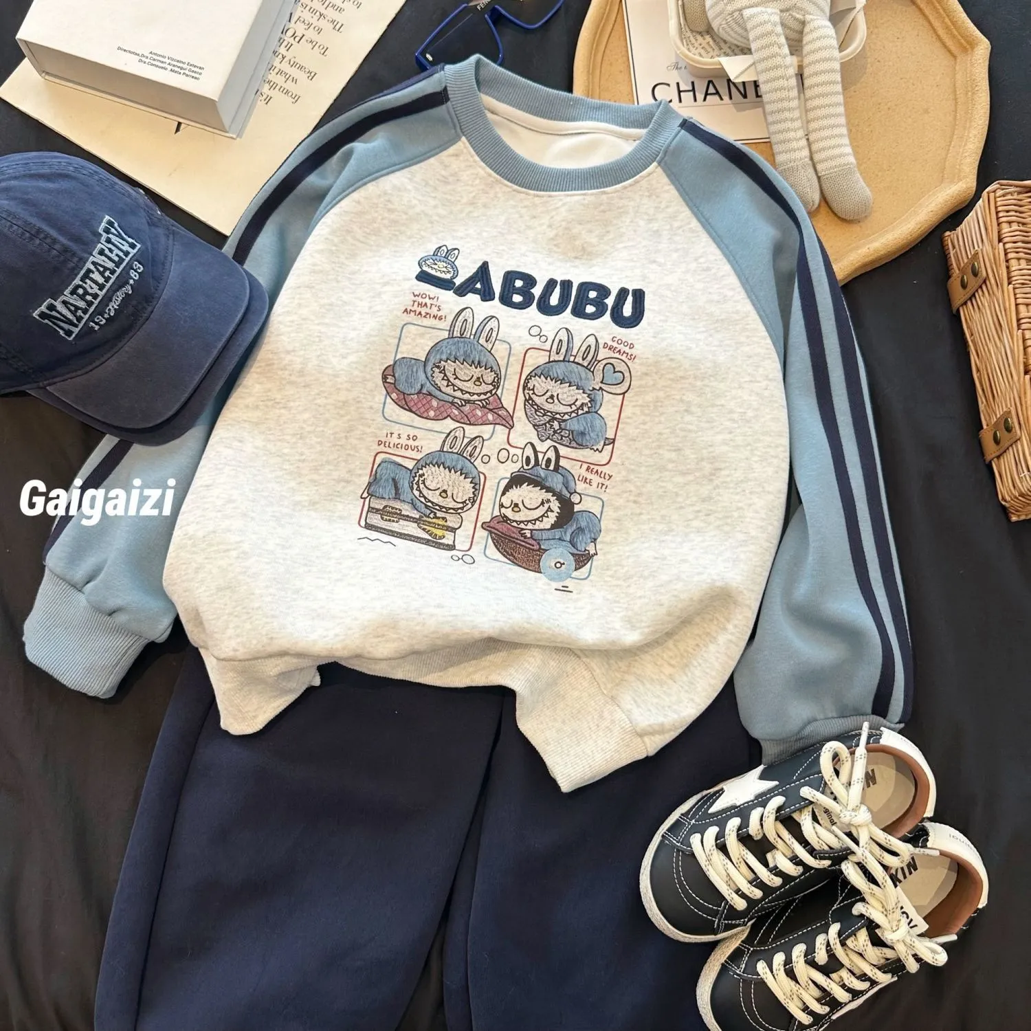 【80-160cm】絶対欲しい！カジュアル 可愛い カートゥーン バイカラー トレーナー