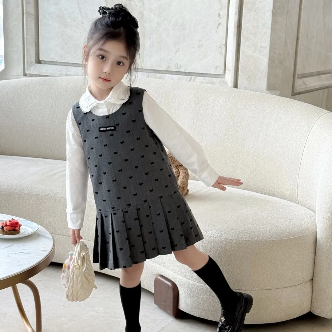 【110-160cm】デイリーにもお出かけにも おしゃれ ガーリー ドット柄 ワンピース